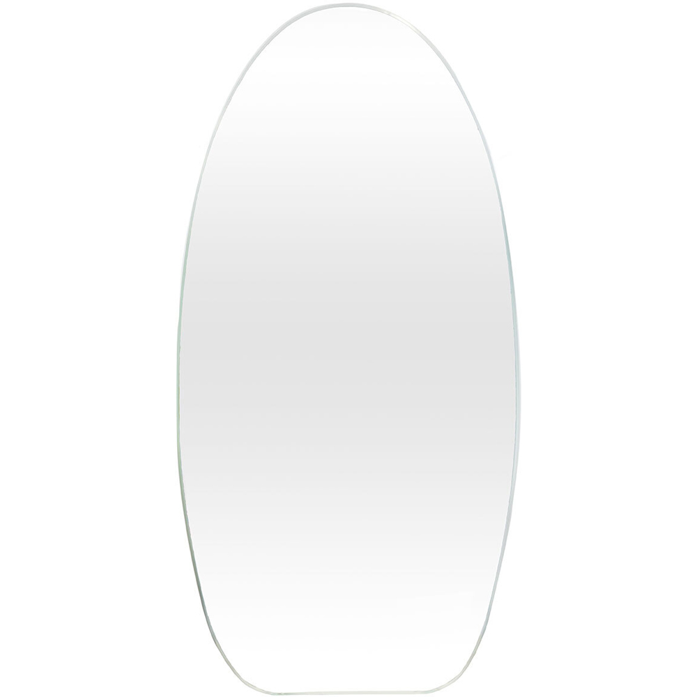 Brushed Long Oval Mirror - Silver Image 1