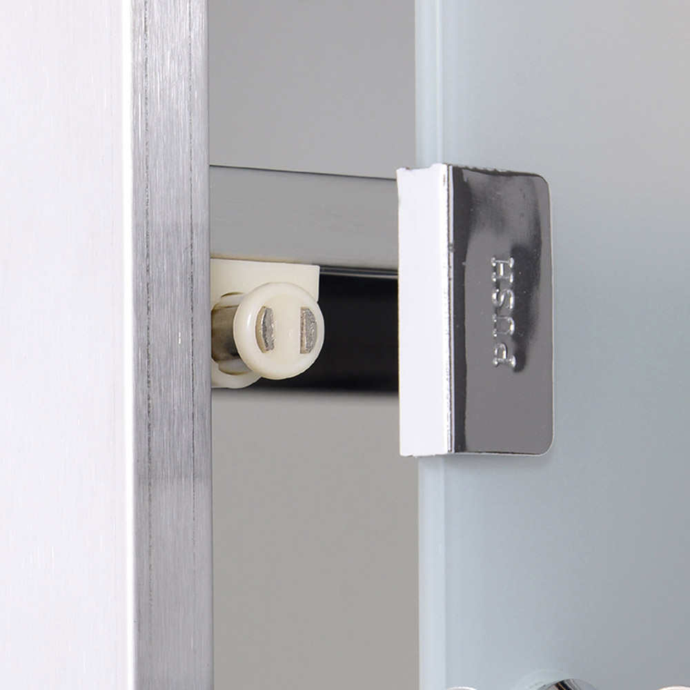 Portland White Medicine Storage Mirror Bathroom Cabinet Image 6