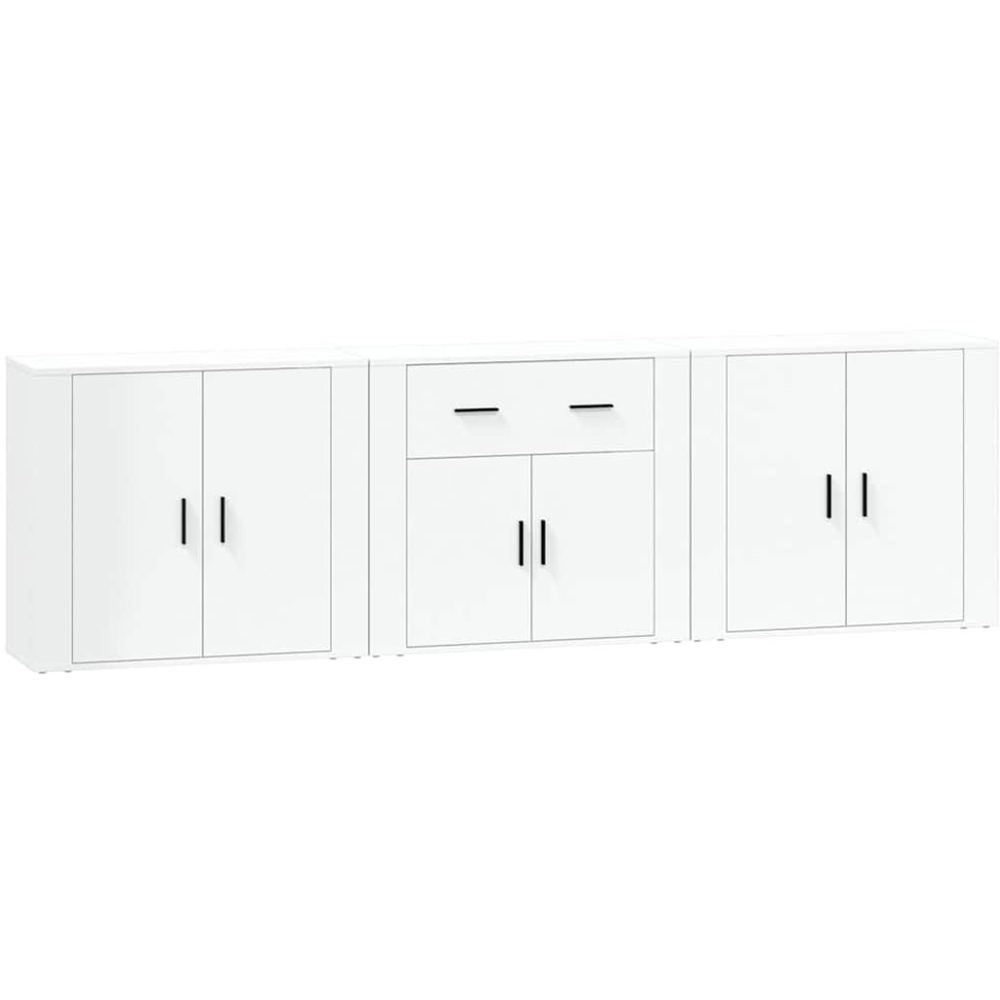 vidaXL 2 Door White Sideboard Set of 3 Image 2