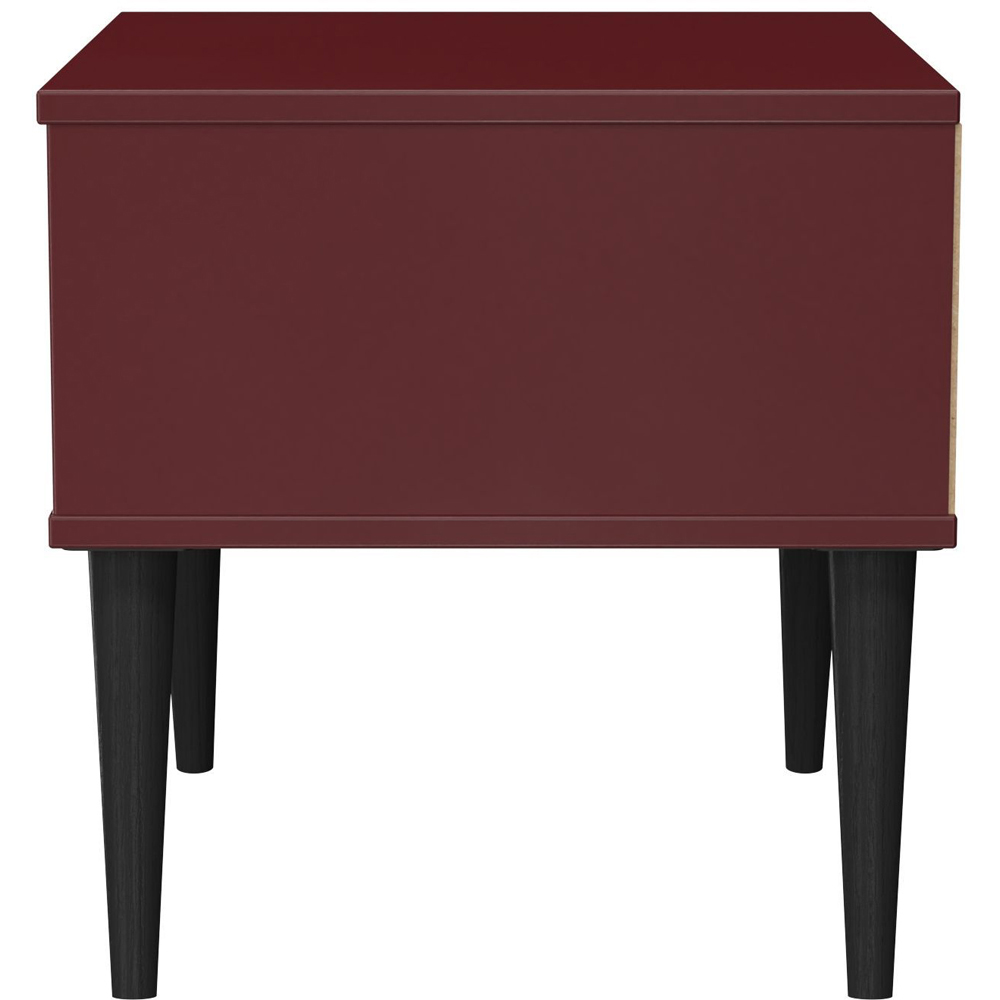 Crowndale Hong Kong Single Drawer Matt Red and Black Side Table Ready Assembled Image 4