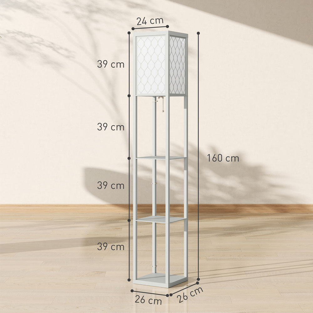Portland 3 Shelf Light Grey Floor Lamp Image 9