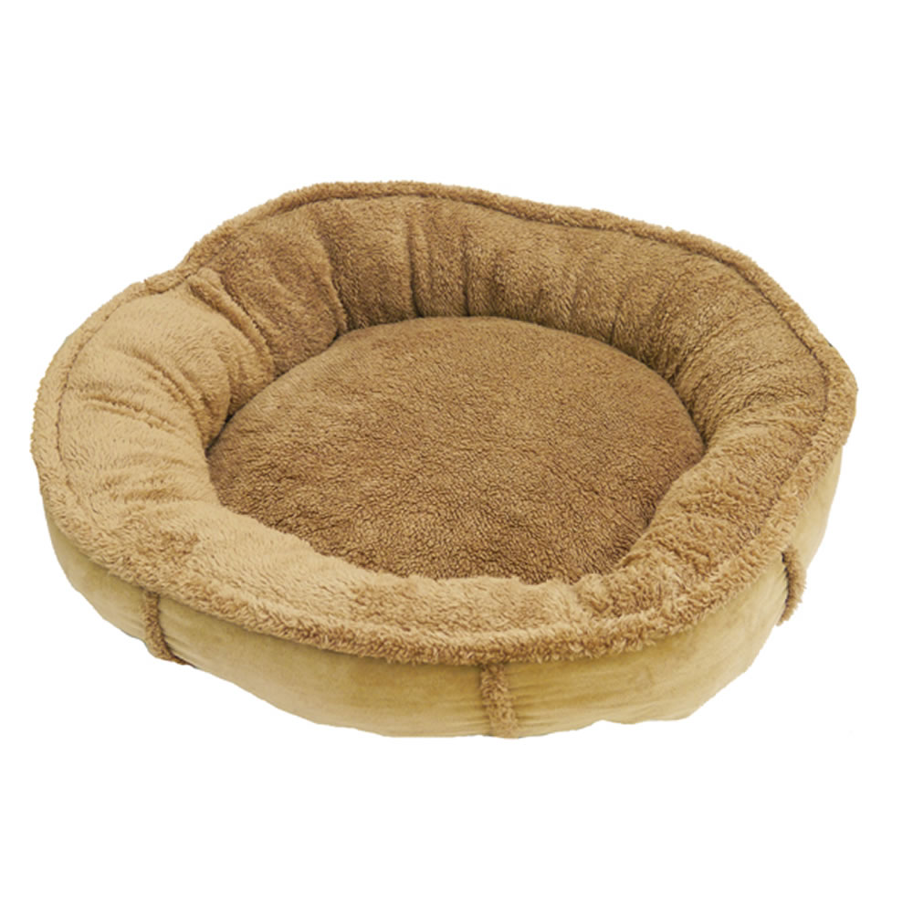 Rosewood Tan Faux Suede Circular Pet Bed 27in Image 1