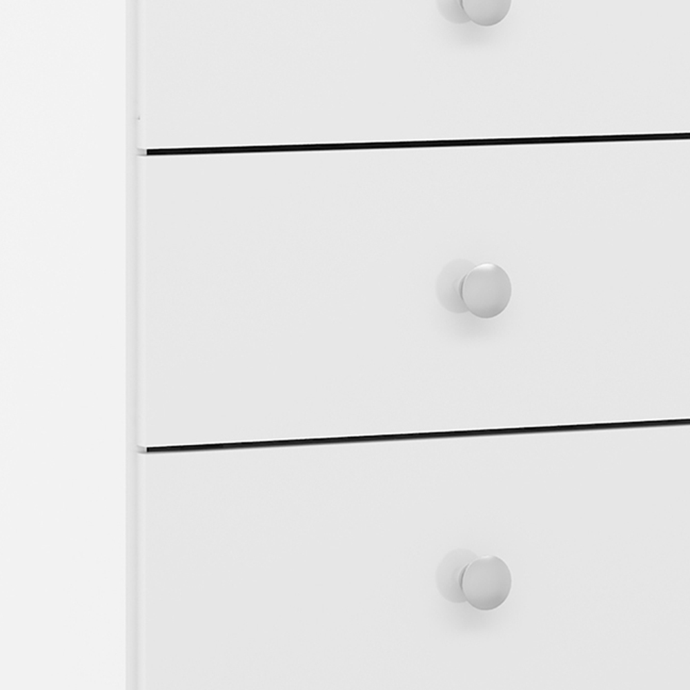 Seconique Denver 3 Drawer White Gloss Bedside Table Image 7