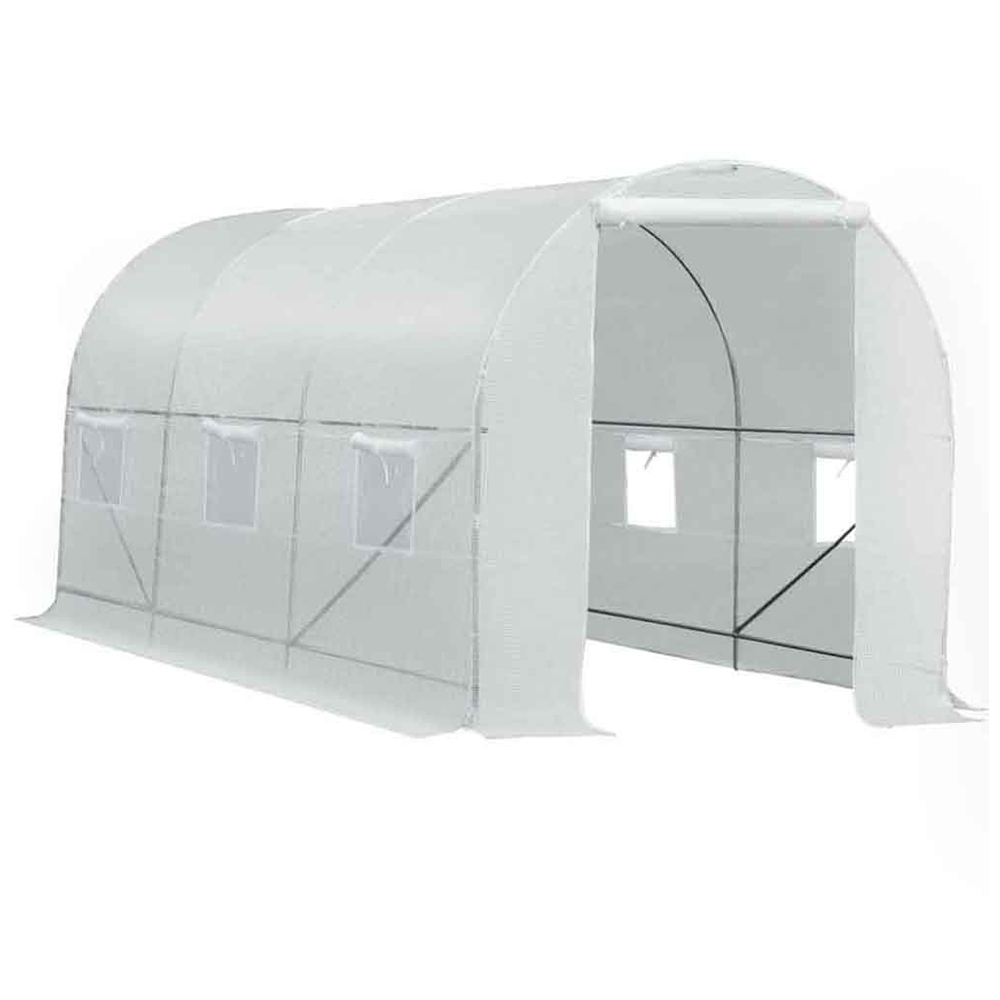 Outsunny White 6.6 x 14.8ft Large Polytunnel Greenhouse Image 1