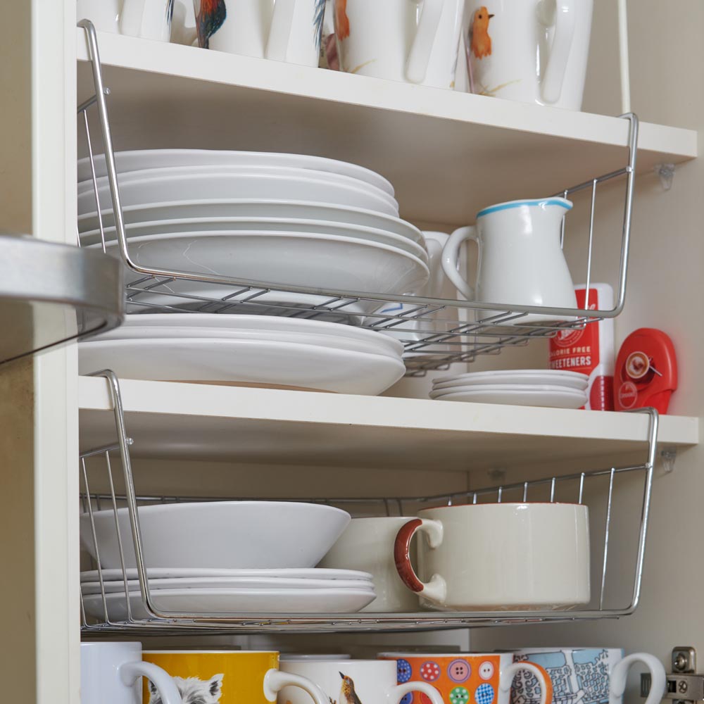 Wilko Chrome Shelf Storage Basket 2 Pk Wilko