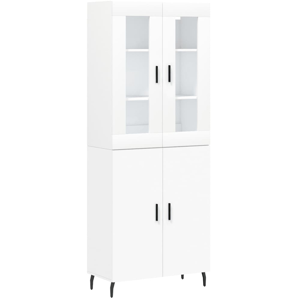vidaXL 4 Door White Highboard Image 2