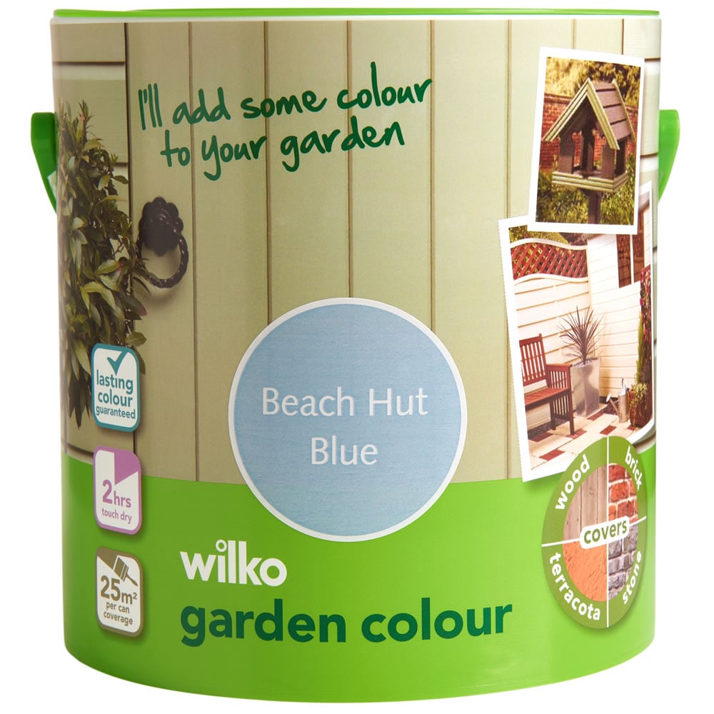 Wilko Garden Colour Beach Hut Blue Wood Paint 2.5L Image 2