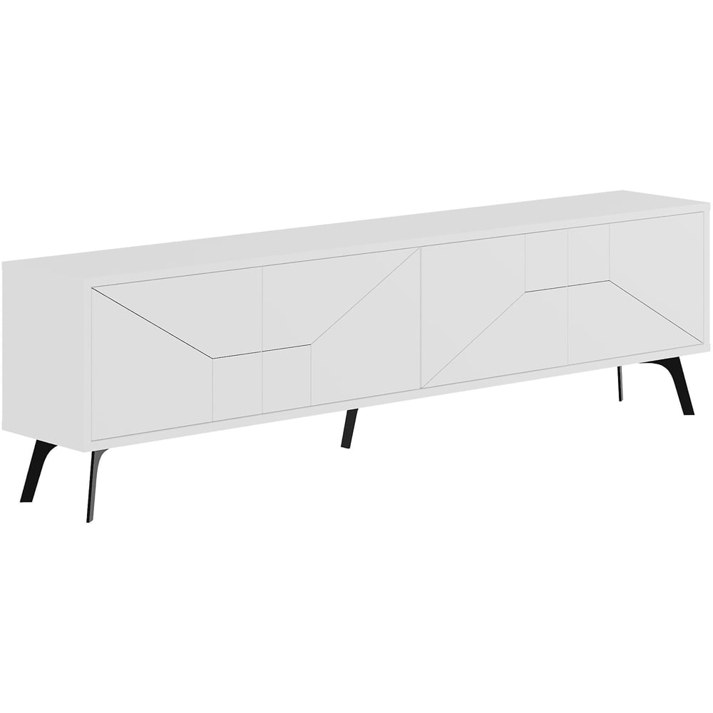 Decortie Dune 4 Door White TV Unit Image 2