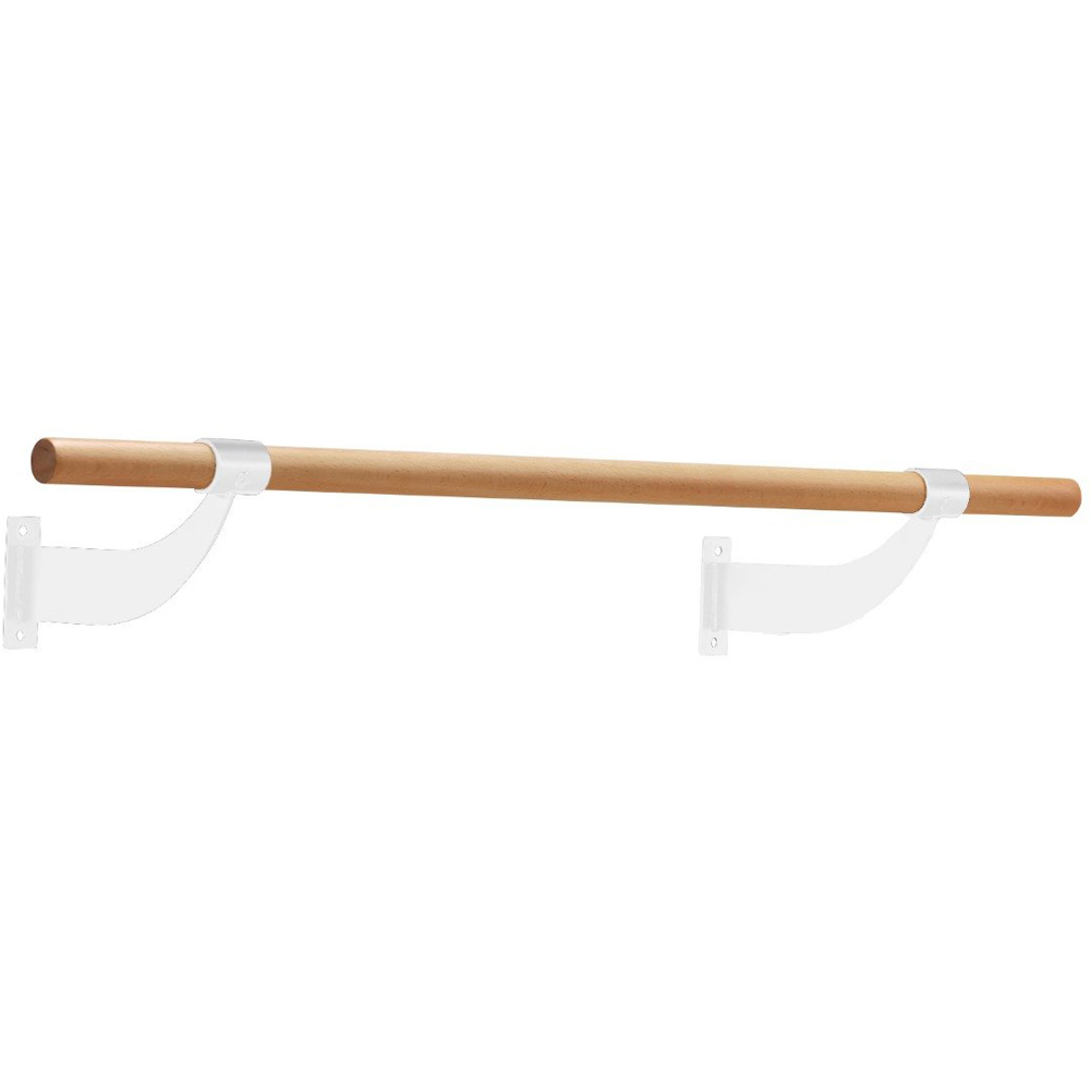Costway White Wall Mounted Beech Wood Ballet Barre 120cm Image 1