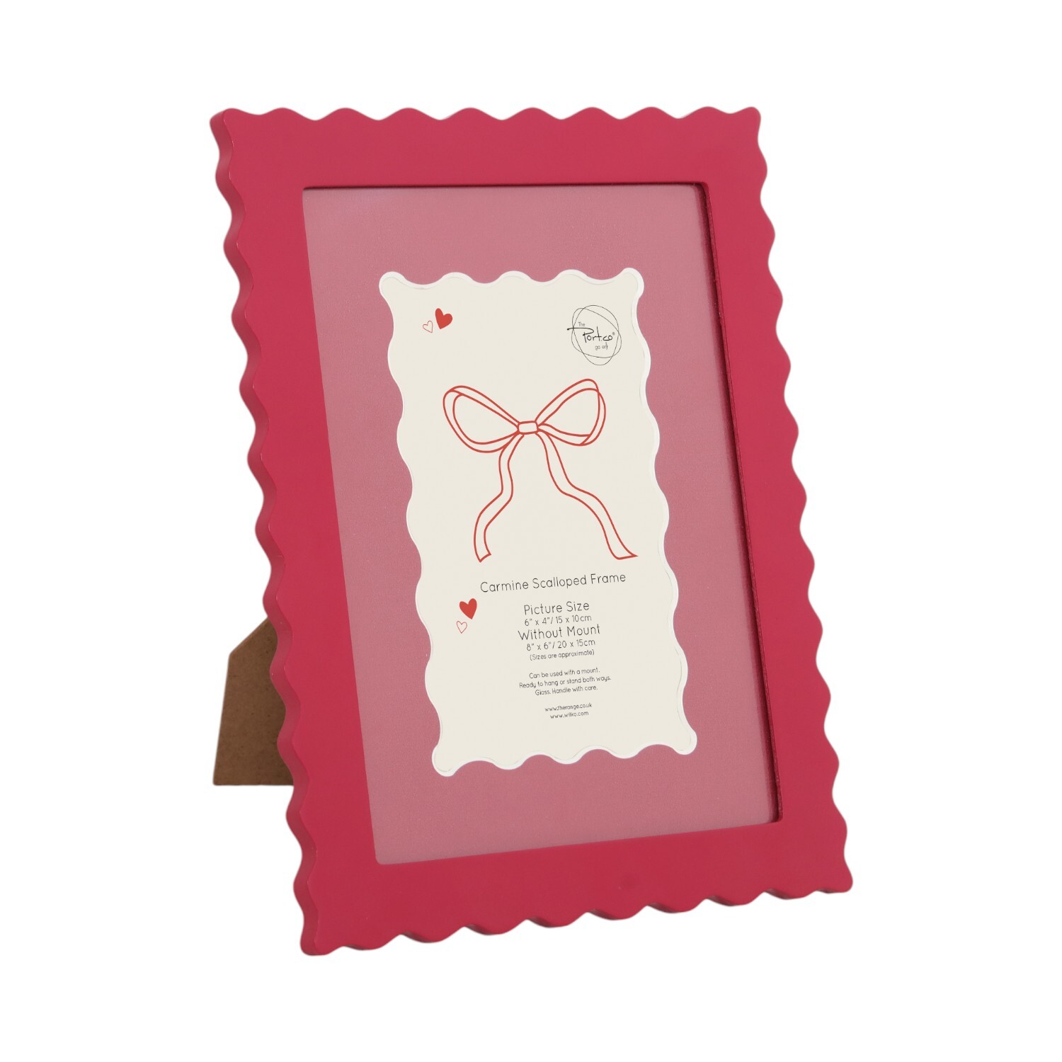 Carmine Scalloped Photo Frame Pink 8 x 6in Image 2