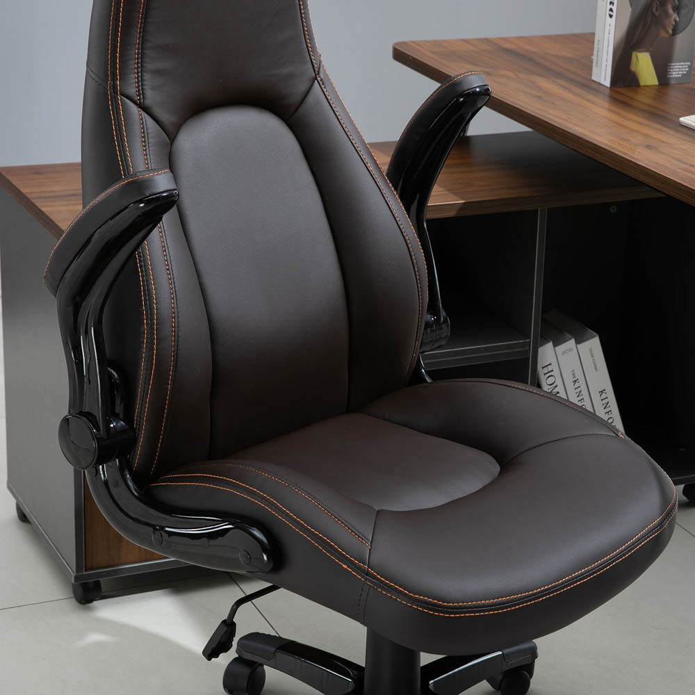 Portland Brown PU Leather Swivel Office Chair Image 6