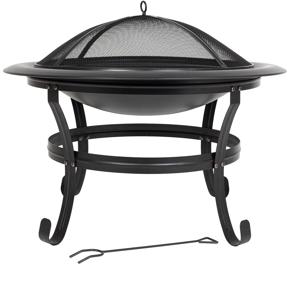 La Hacienda Boston Steel Firebowl in Black Image 1