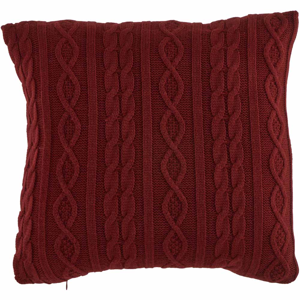 Wilko Cable Knit Cushion 43 x 43cm Image 1