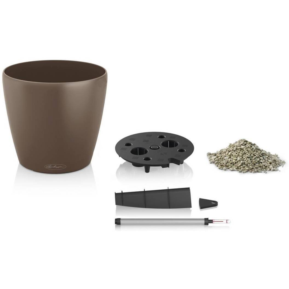 Lechuza Classico Sand Brown Poly-Resin Self-Watering Planter 28cm 2 Pack Image 7