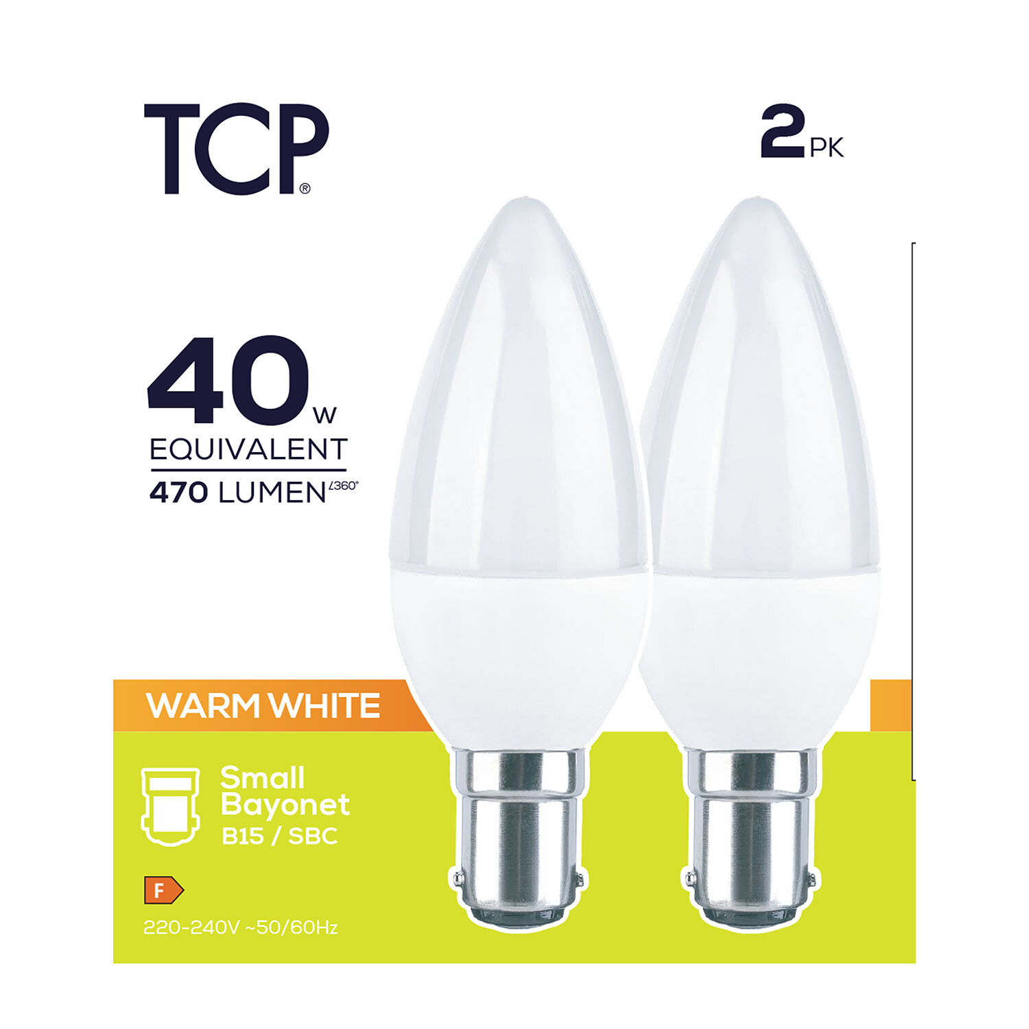 TCP LED Candle 470L B15 Bulbs - Warm White Image 2