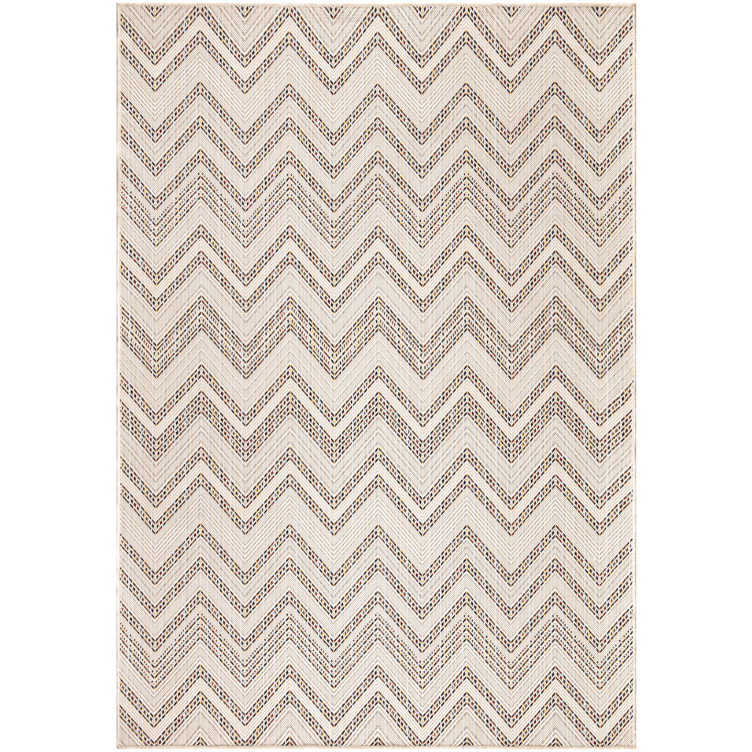 Rome Indoor Outdoor Rug - Natural / Zigzag / 120cm Image 1