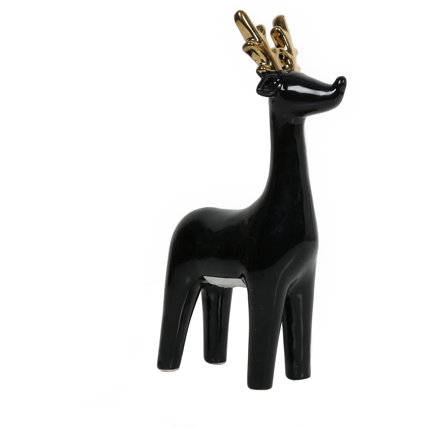 Chris Noir Black and Gold Reindeer Ornament Image