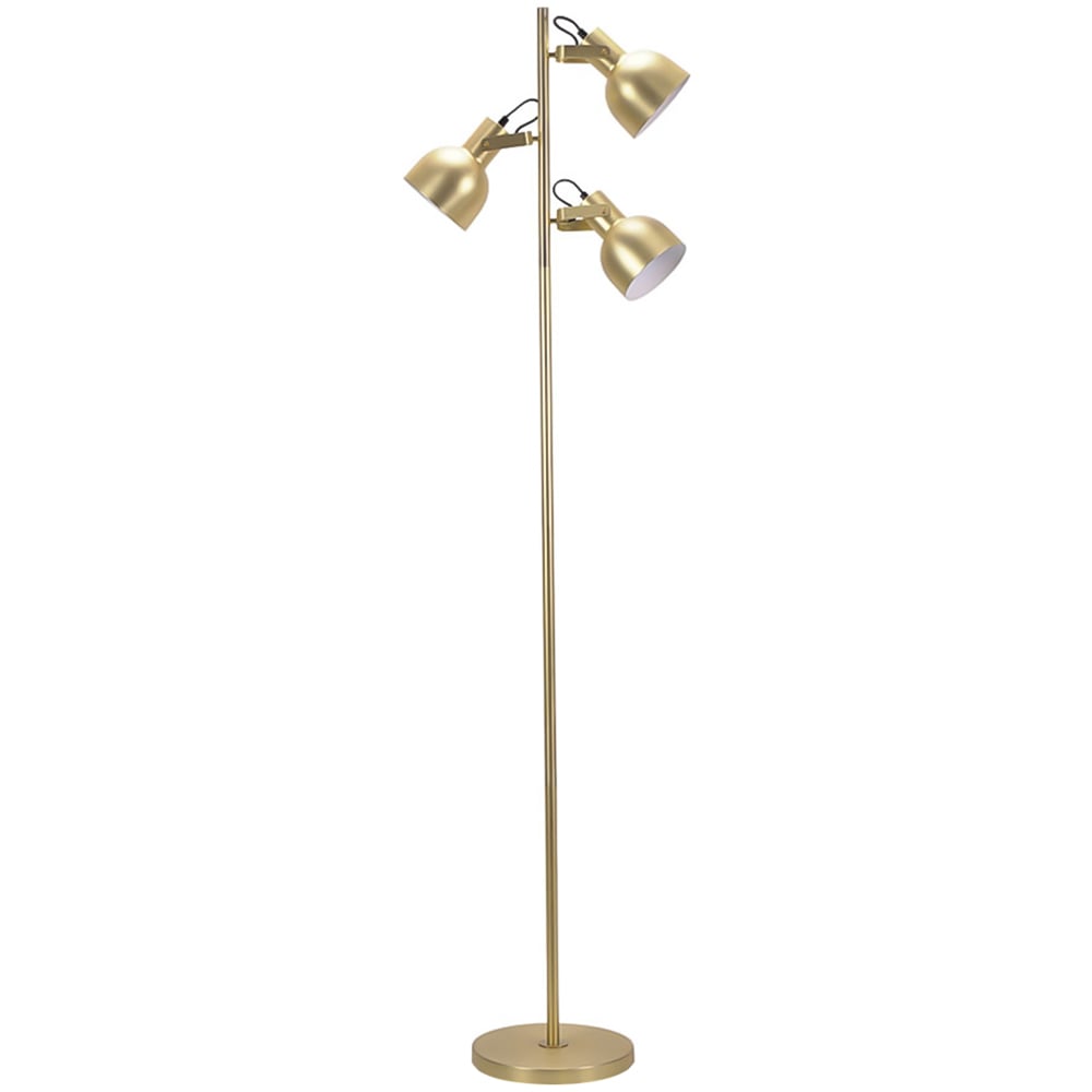 ValueLights Albie Gold 3 Way Adjustable LED Floor Lamp Image 1