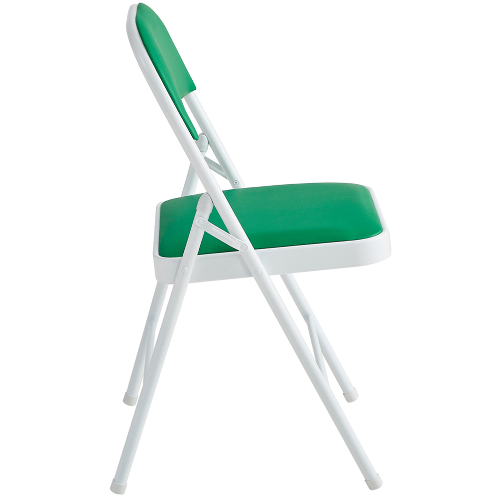 Set of 2 Green Padded Folding Metal Dining Chairs Image 4