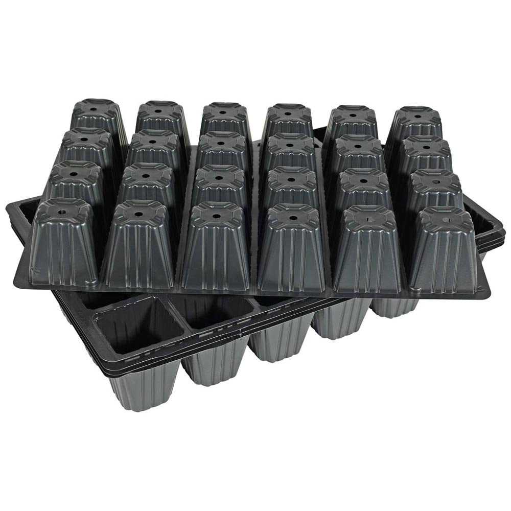 Wilko Black Seed Tray 24 Inserts 5 Pack Image 3