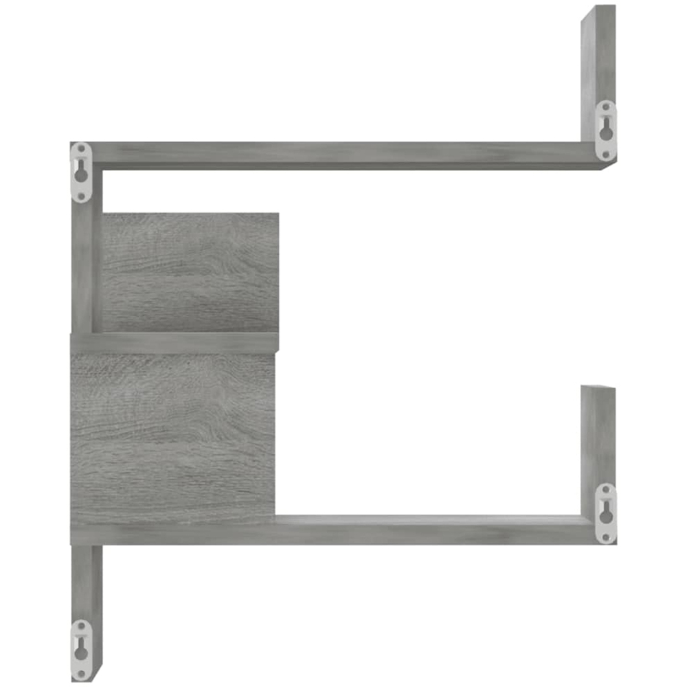 vidaXL 3-Tier Grey Corner Wall Shelf 2 Pack Image 5