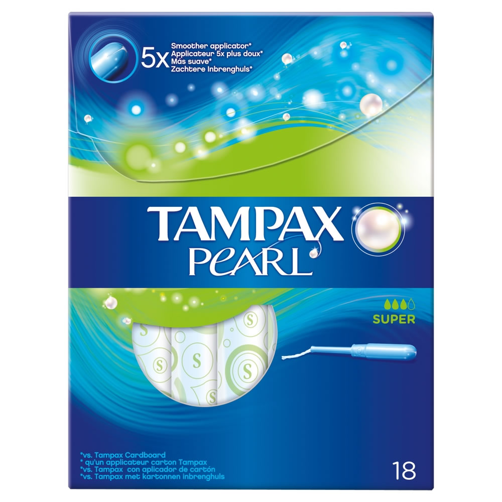 Tampax Pearl Super Applicator Tampons 18 pack Image