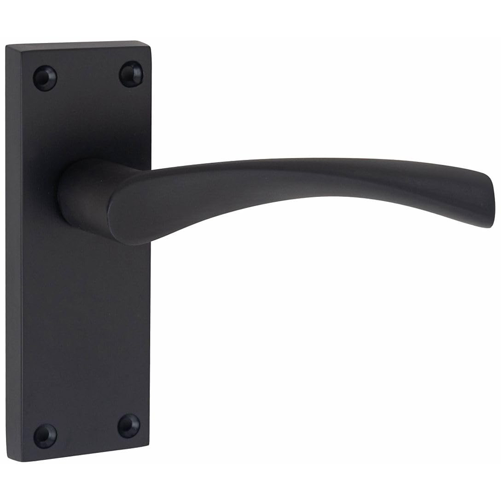 Golden Grace Matt Black Victorian Scroll Astrid Door Handle Set Image 3