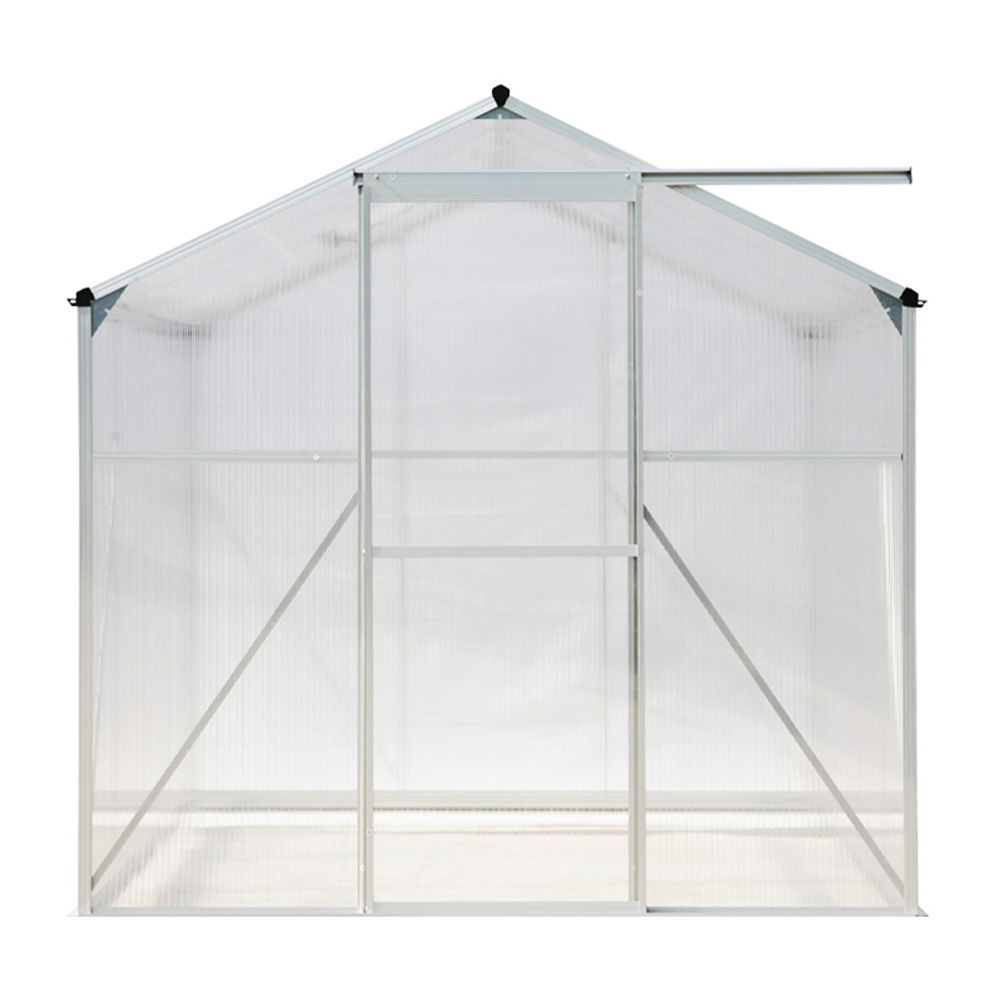Living and Home Clear Aluminium 6.2 x 8.3ft Hobby Greenhouse Image 1