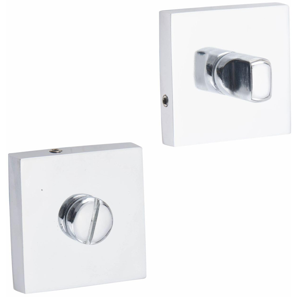 Golden Grace Polished Chrome Modern Lima Bathroom Door Handle Set Image 3