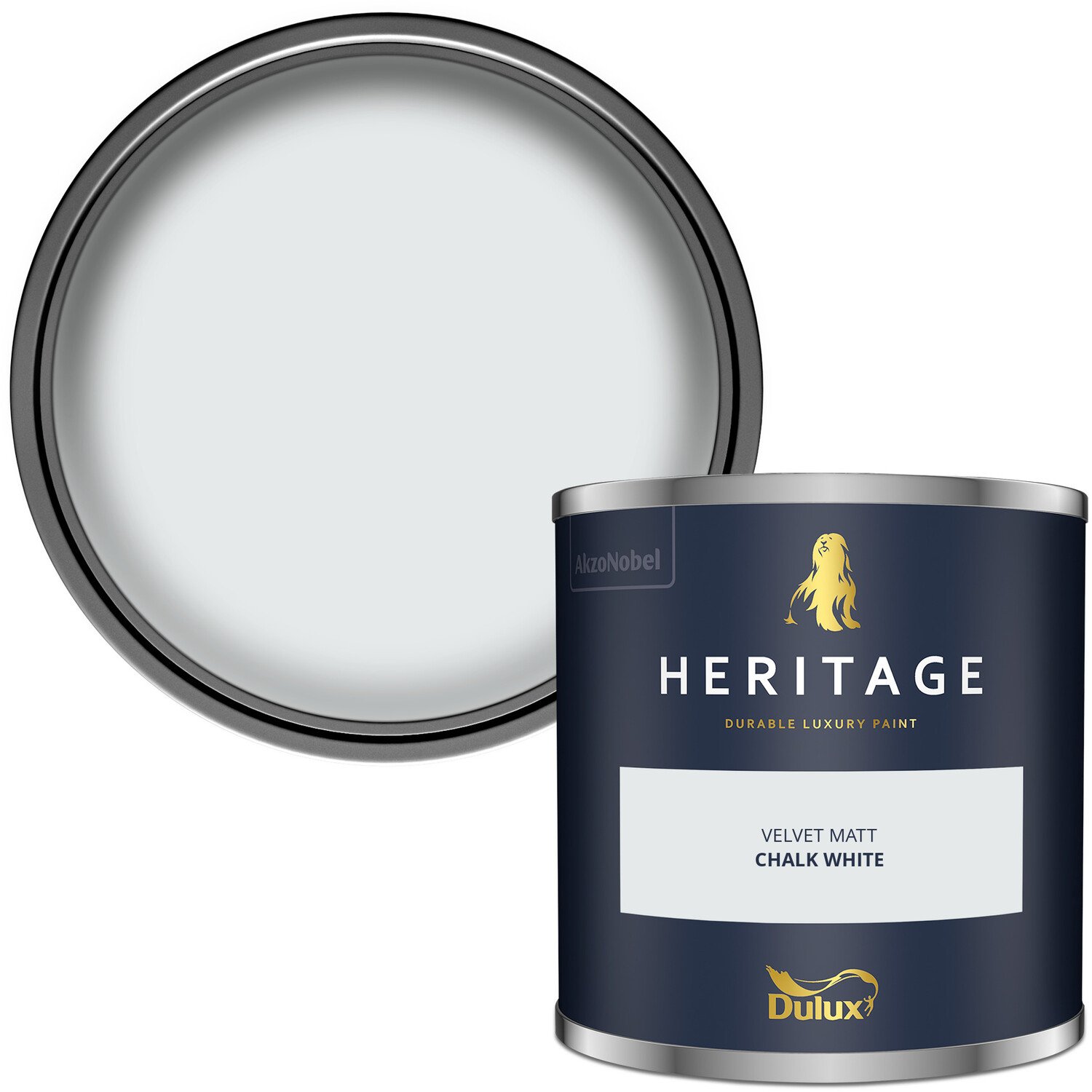 Dulux Heritage Walls and Ceilings Chalk White Velvet Matt Emulsion Paint Tester Image 2