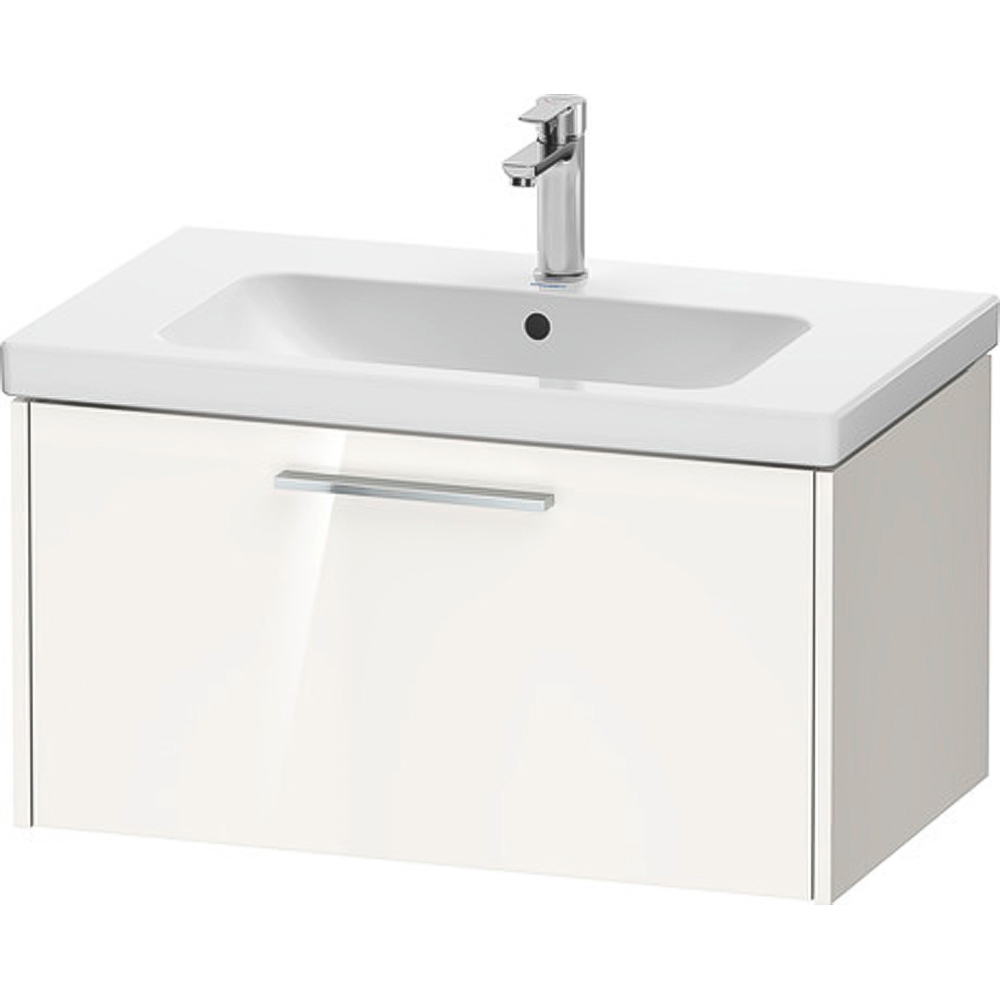 Duravit D-Code Single Drawer Gloss White Wall Hung Vanity Unit 784 x 460mm Image 1