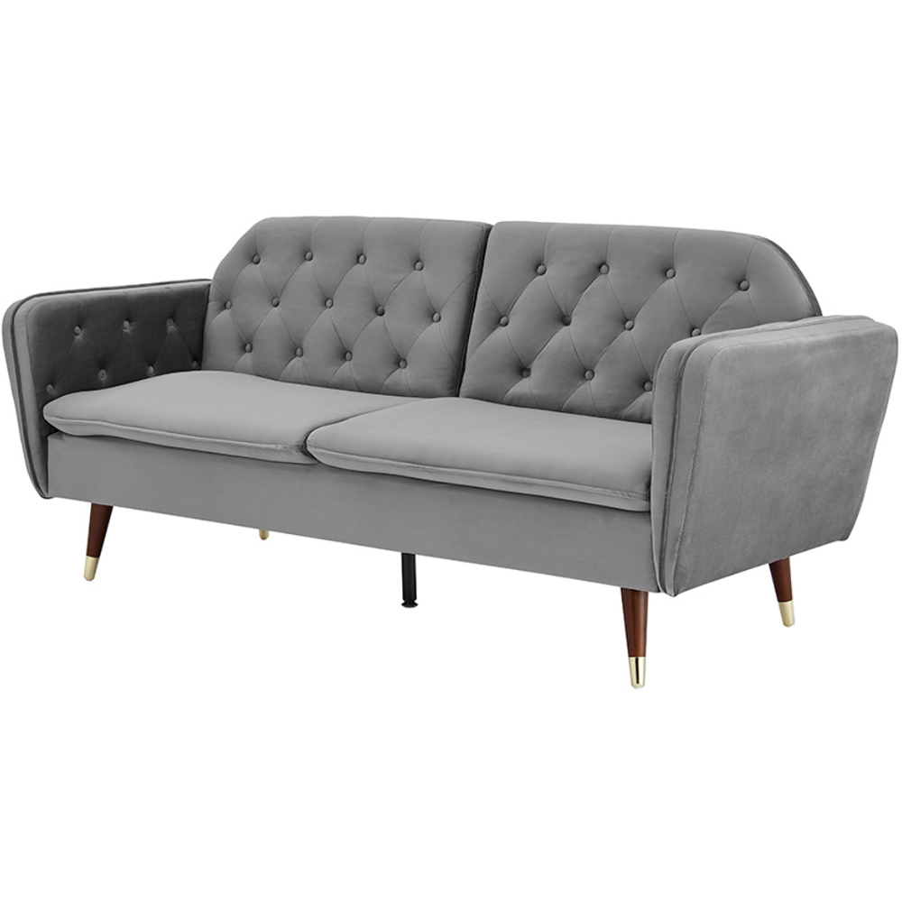 Home Detail Whitby 2 Seater Dark Grey Velvet Sofa Bed Image 2