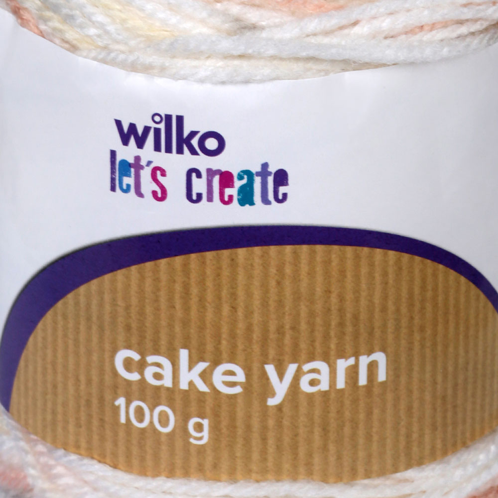 Wilko Cream Mix Cake Yarn 100g Image 2