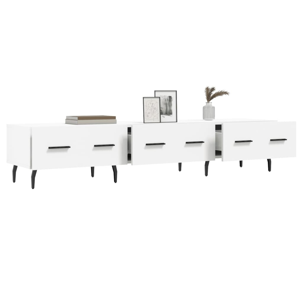 vidaXL 3 Drawer White TV Cabinet Image 4