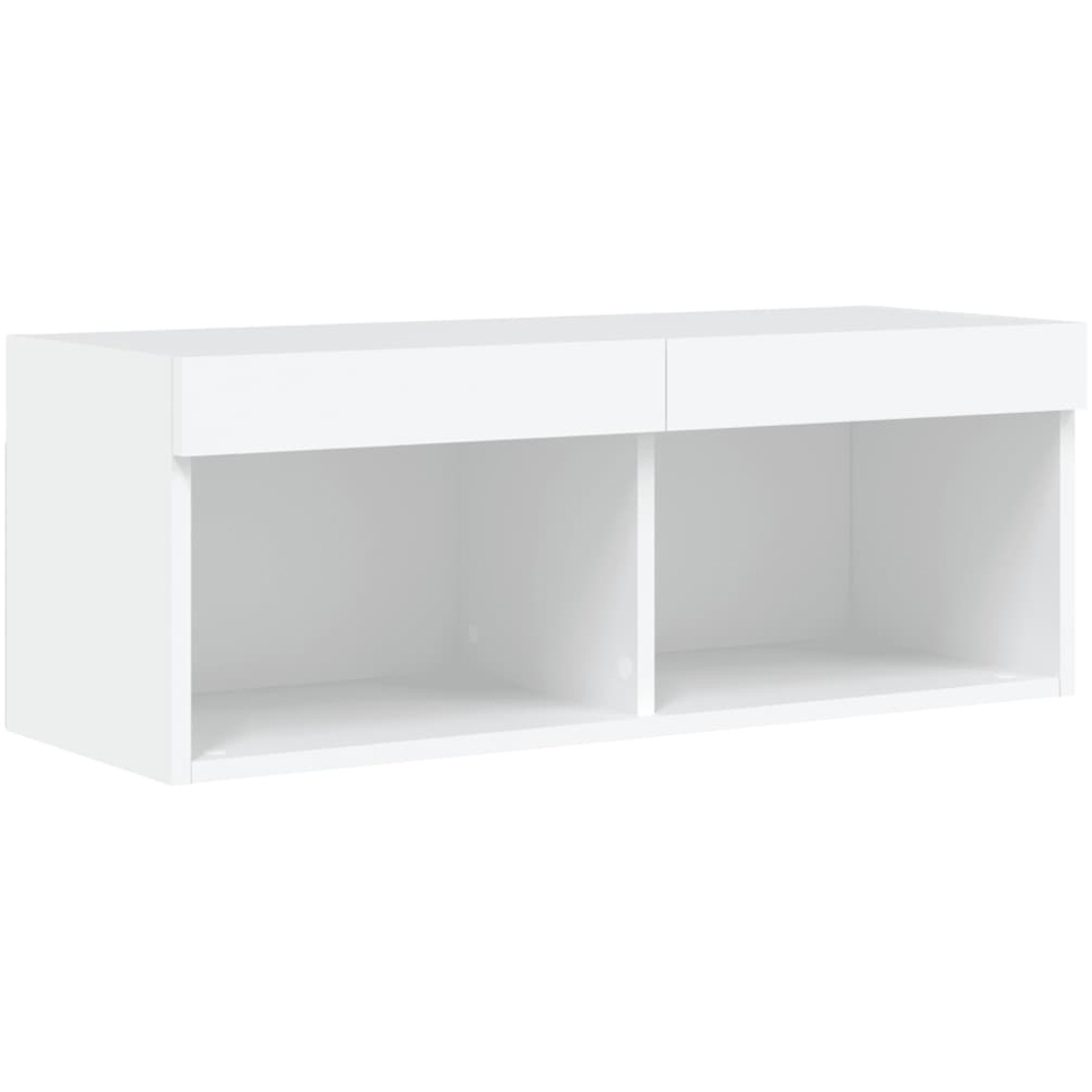 vidaXL 2 Shelf White Wall Mounted LED TV Cabinet Image 4