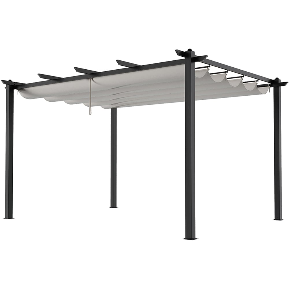 Living and Home Aluminium Pergola with Waterproof Retractable Roof 13 x 10ft Image 2