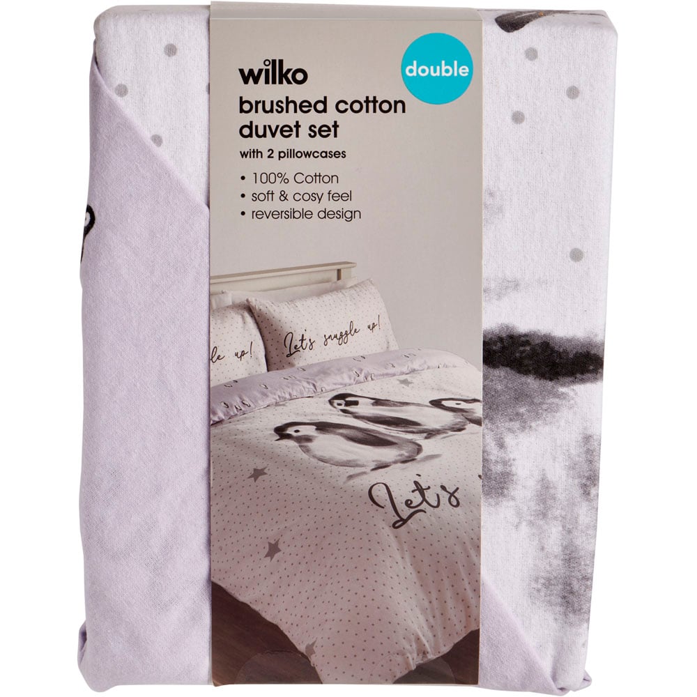Wilko Double Brushed Cotton Penguin Duvet Set Wilko