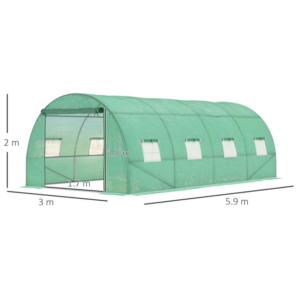 Outsunny Walk in Polytunnel 5.9x3x2m Image 7