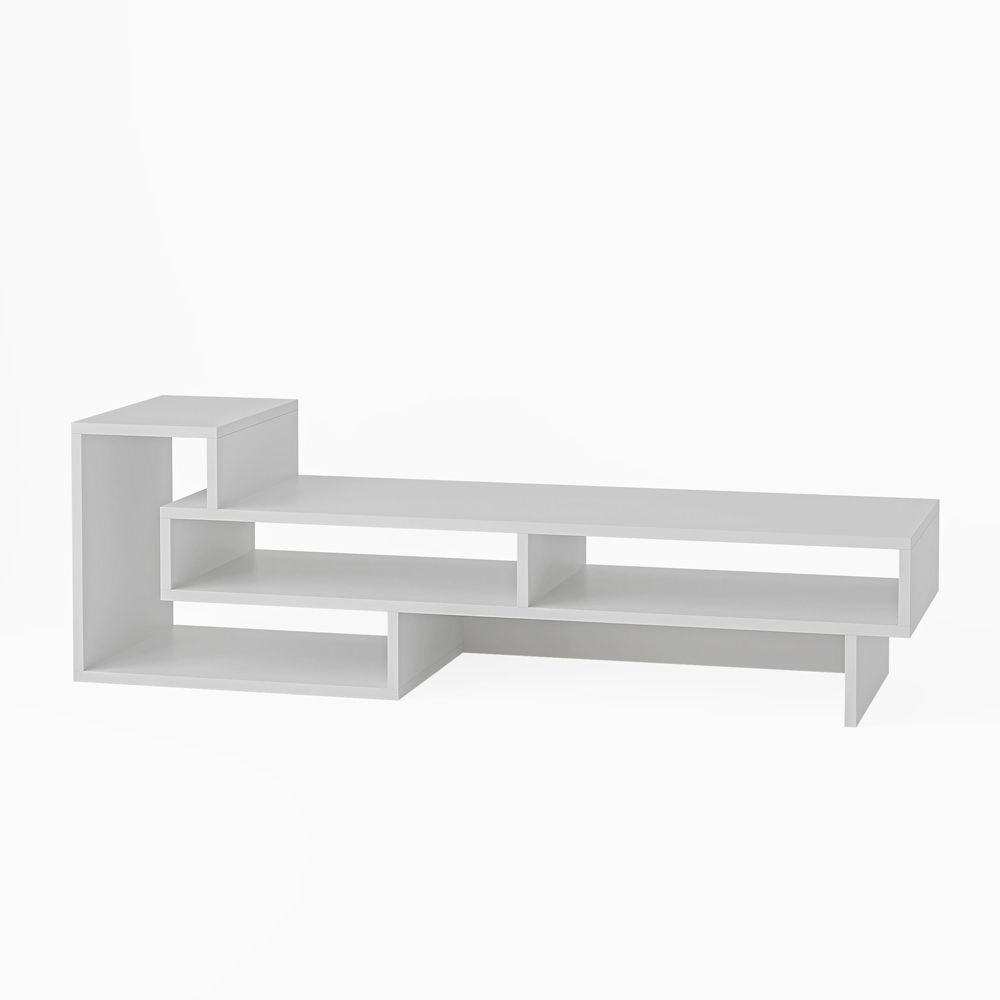 Decortie Tetra White Multimedia Centre TV Unit with Shelves Image 3