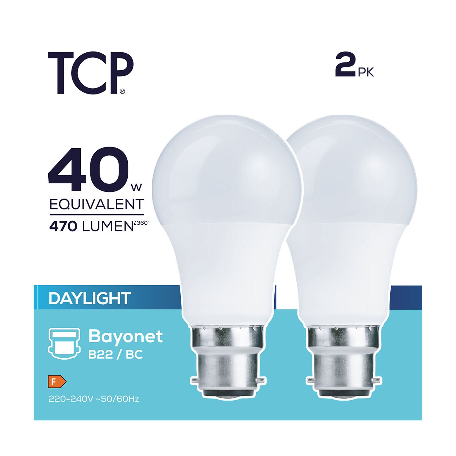 TCP LED Classic 470L B22 Daylight Bulbs - Daylight Image 2