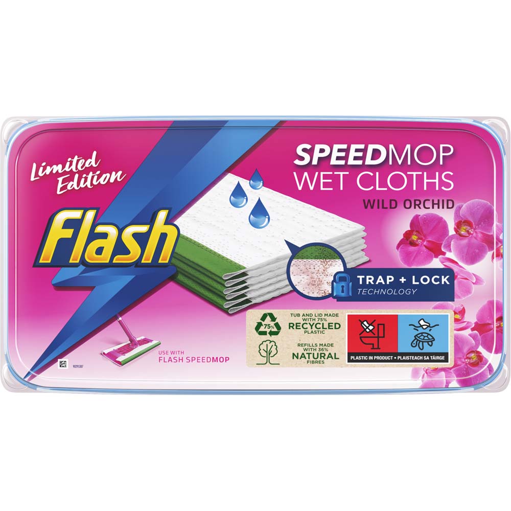 Flash Speedmop Limited Edition Wet Cloth Refill Cloths/Pads Wild Orchid 24 Pack Pink Image 1