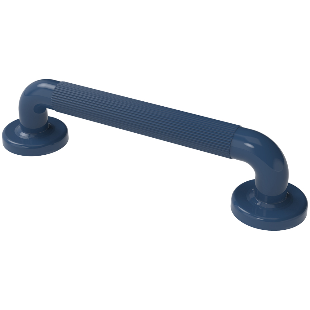 Fitzroy of London RAL 5011 Dark Blue Plastic Fluted Concealed Fixing Grab Rail 36 x 300mm Image 1