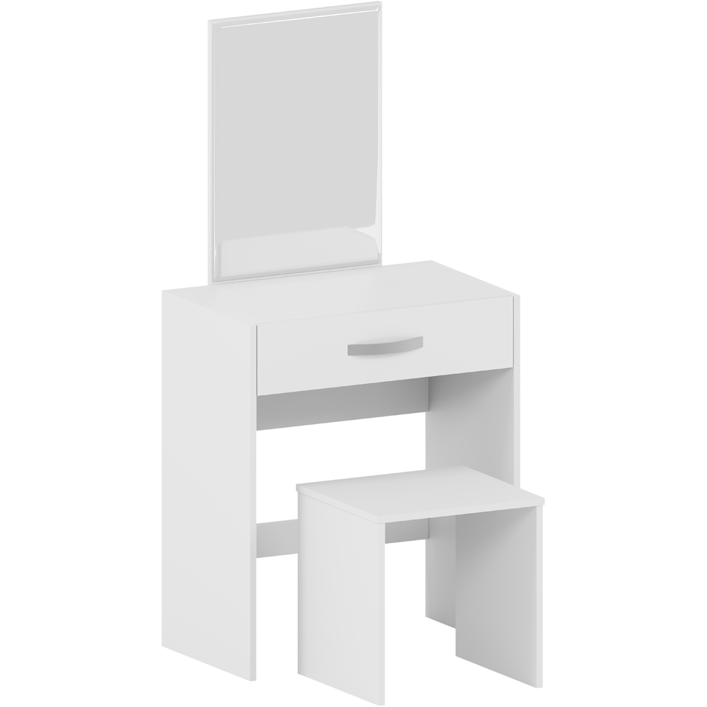 Vida Designs Isla Single Drawer White Dressing Table with Mirror Image 2