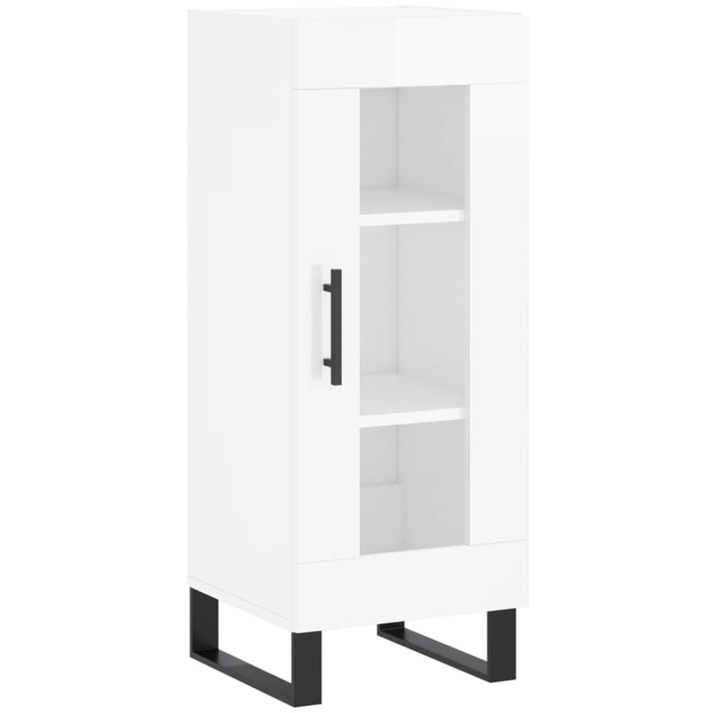 vidaXL Single Glass Door High Gloss White Sideboard Image 2