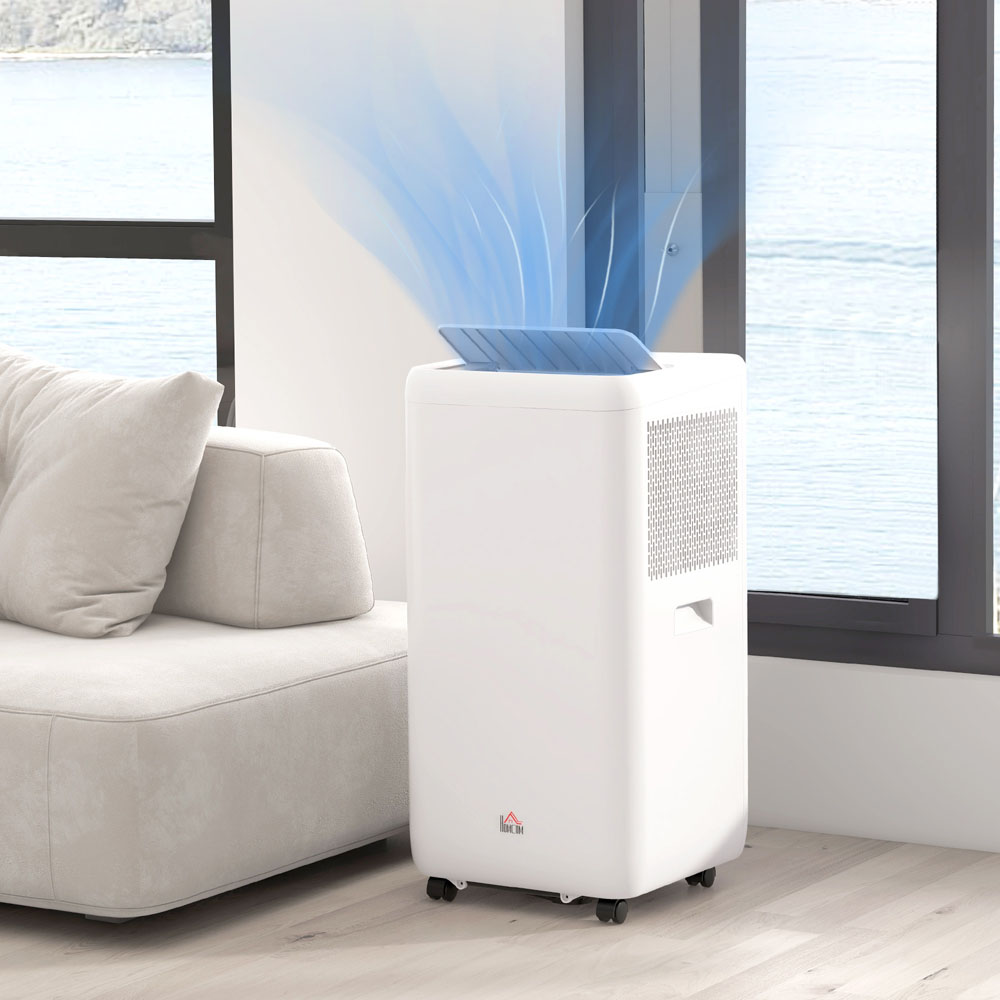HOMCOM White 12000BTU Mobile Air Conditioner with Timer Image 2