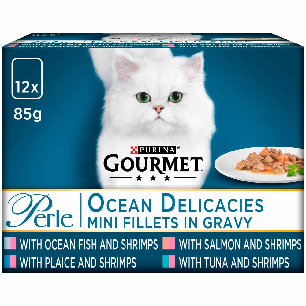 Gourmet Perle Pouches Ocean Delicacies Cat Food 12 x 85g Image 1