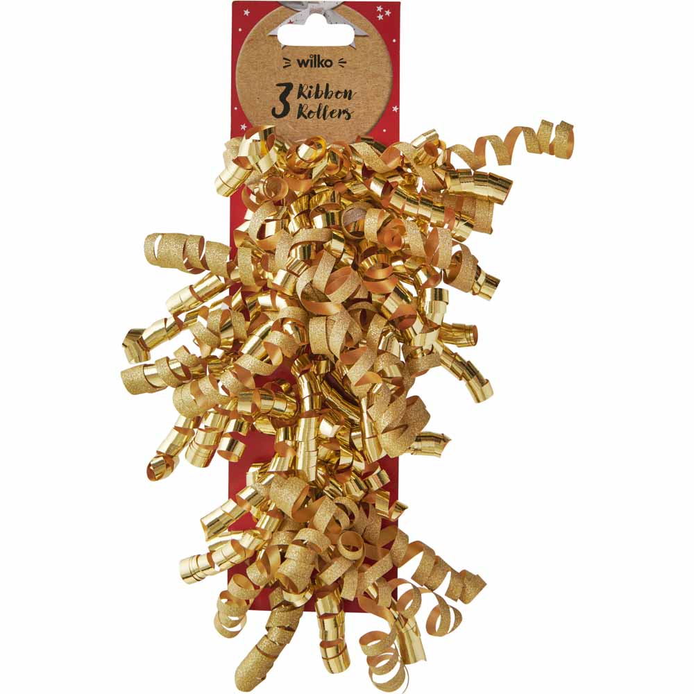 Wilko Gold Ribbon Roller 3 Pack Image 1