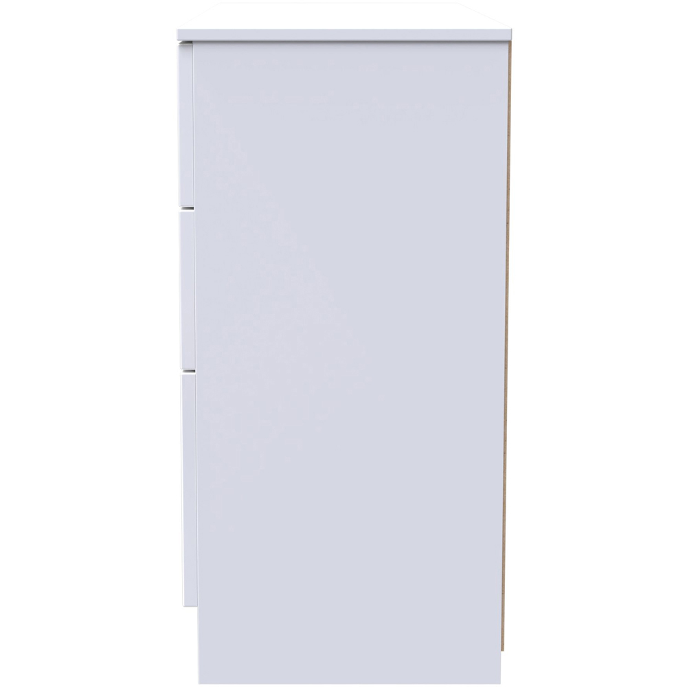 Crowndale Milan 6 Drawer White Gloss and White Wide Chest of Drawers Ready Assembled Image 3