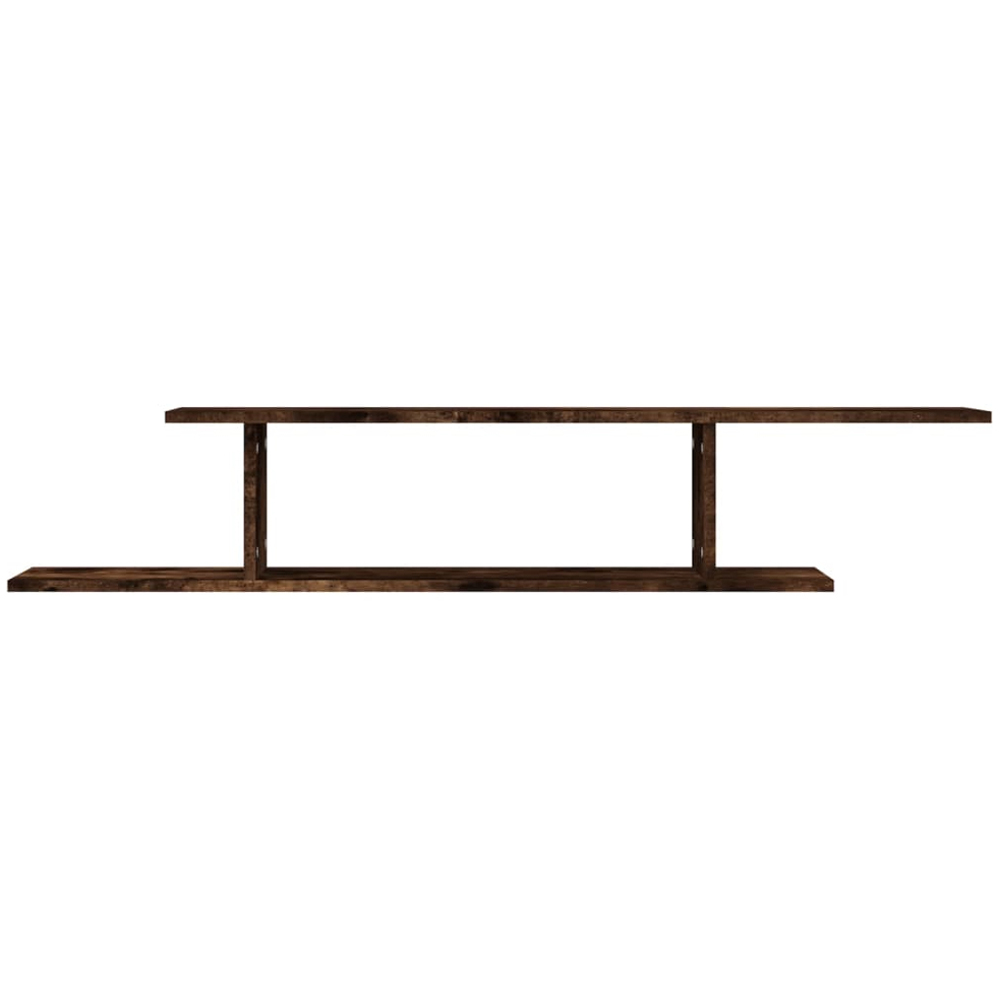 vidaXL 4 Shelf Smoked Oak Wall Mounted TV Shelf Image 4