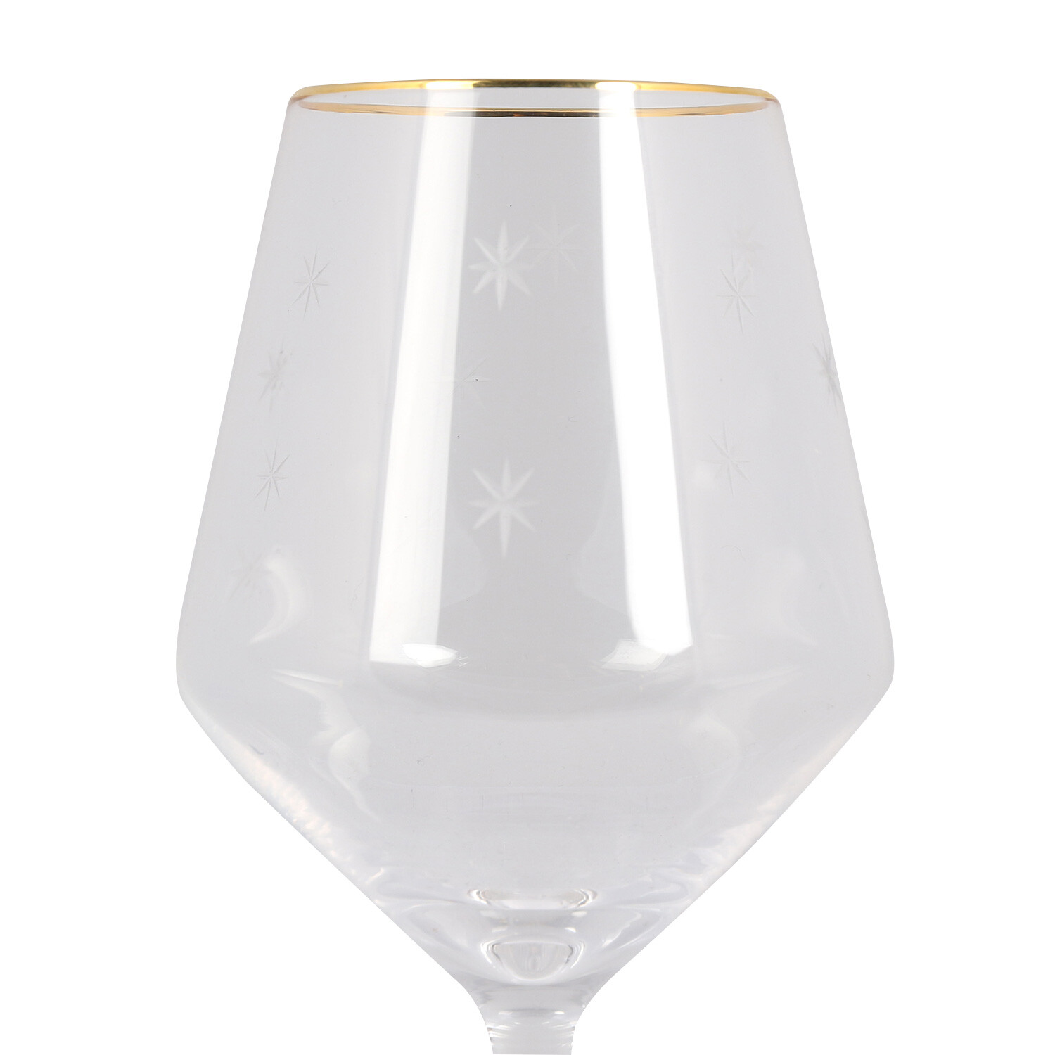 Star Etching Clear Wine Glass Image 2